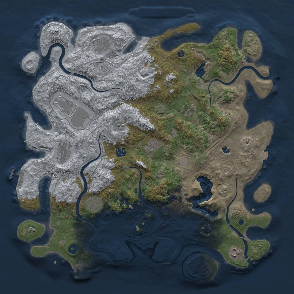 Rust Map: Procedural Map, Size: 4250, Seed: 766188090, 15 Monuments