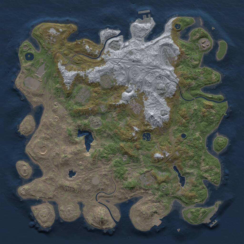 Rust Map: Procedural Map, Size: 4250, Seed: 186523724, 17 Monuments