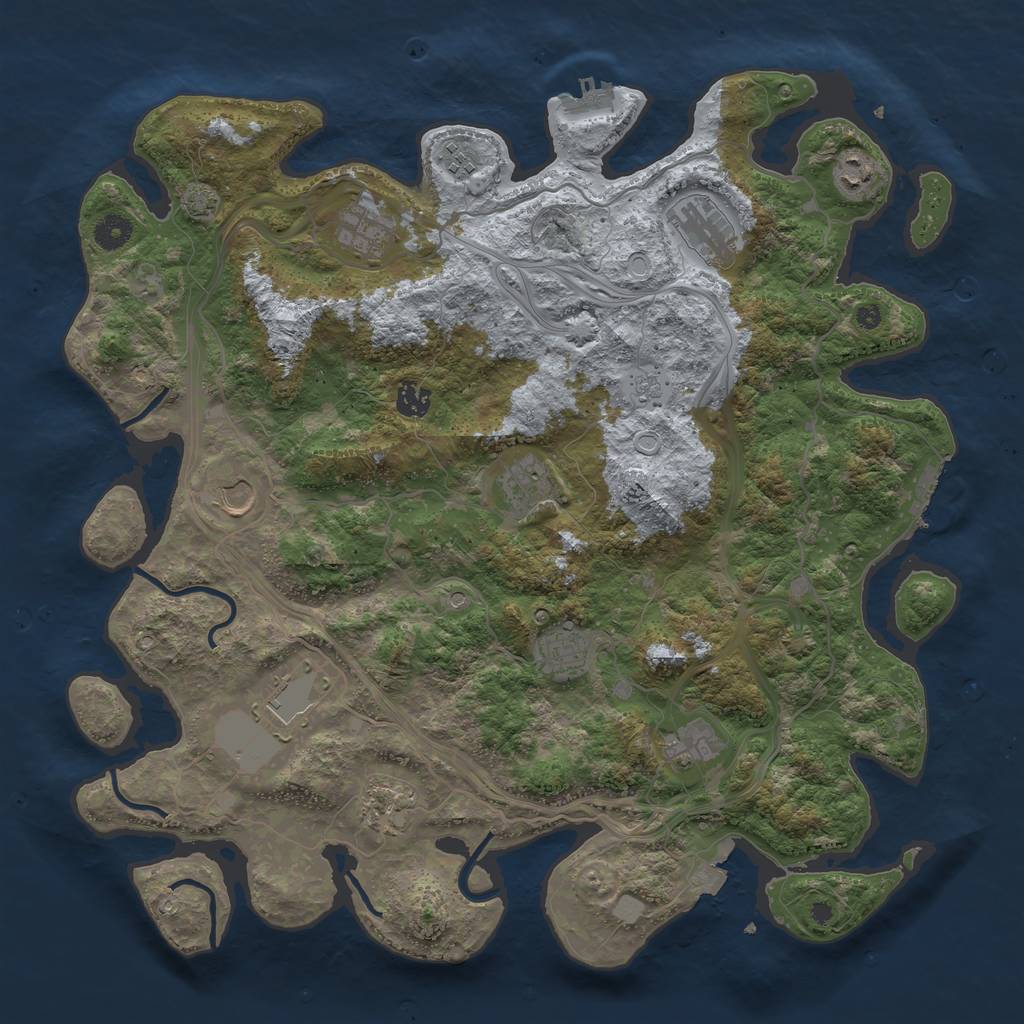 Rust Map: Procedural Map, Size: 4250, Seed: 186523724, 19 Monuments