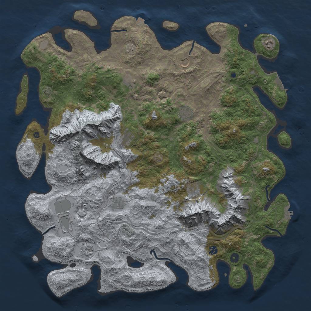Rust Map: Procedural Map, Size: 5000, Seed: 542803278, 19 Monuments