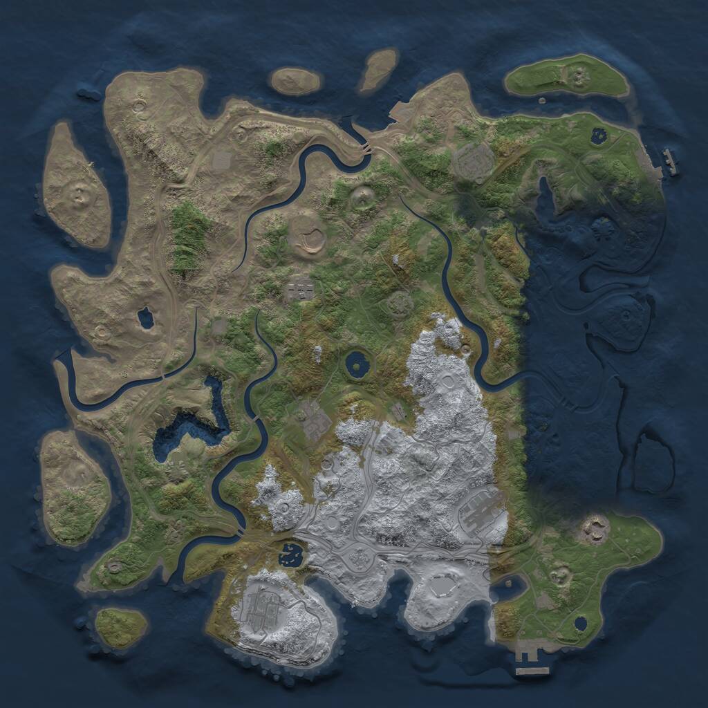 Rust Map: Procedural Map, Size: 4300, Seed: 69669, 14 Monuments