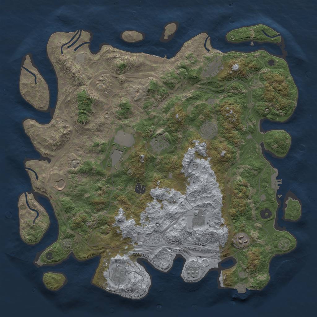 Rust Map: Procedural Map, Size: 4300, Seed: 69669, 19 Monuments