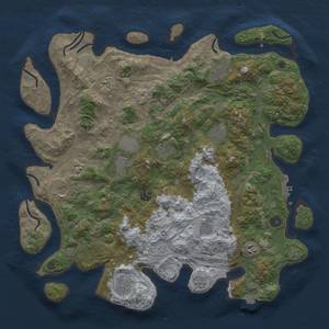 Thumbnail Rust Map: Procedural Map, Size: 4300, Seed: 69669, 19 Monuments