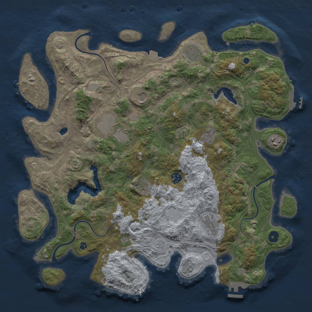 Rust Map: Procedural Map, Size: 4300, Seed: 69669, 15 Monuments