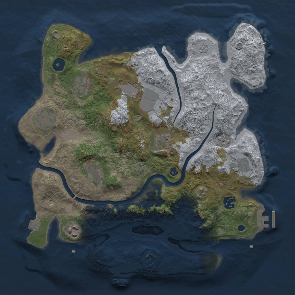 Rust Map: Procedural Map, Size: 3500, Seed: 63502984, 15 Monuments