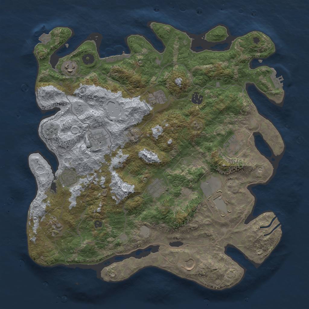 Rust Map: Procedural Map, Size: 4000, Seed: 23353578, 19 Monuments