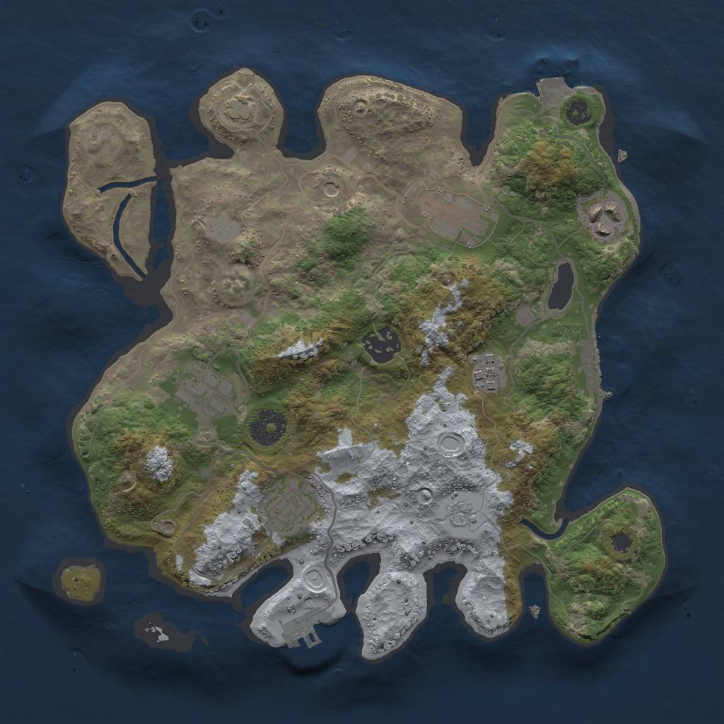 Rust Map: Procedural Map, Size: 3000, Seed: 2738695, 14 Monuments