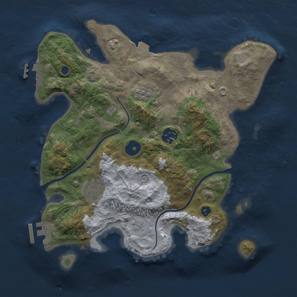 Rust Map: Procedural Map, Size: 3000, Seed: 84335, 9 Monuments