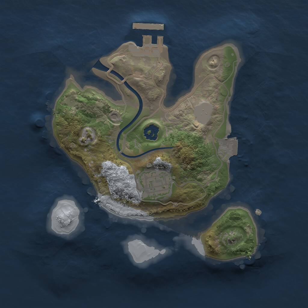 Rust Map: Procedural Map, Size: 2000, Seed: 828820010, 3 Monuments