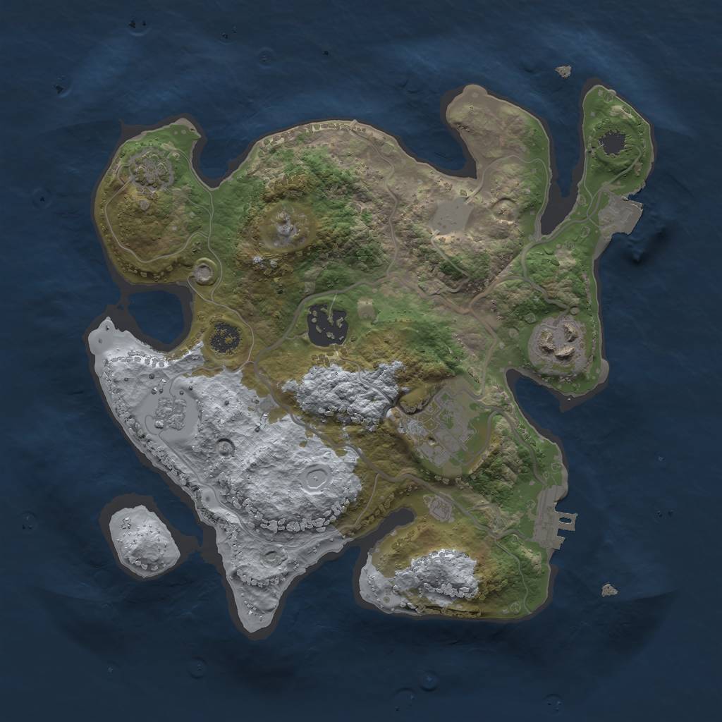 Rust Map: Procedural Map, Size: 2500, Seed: 88353, 9 Monuments