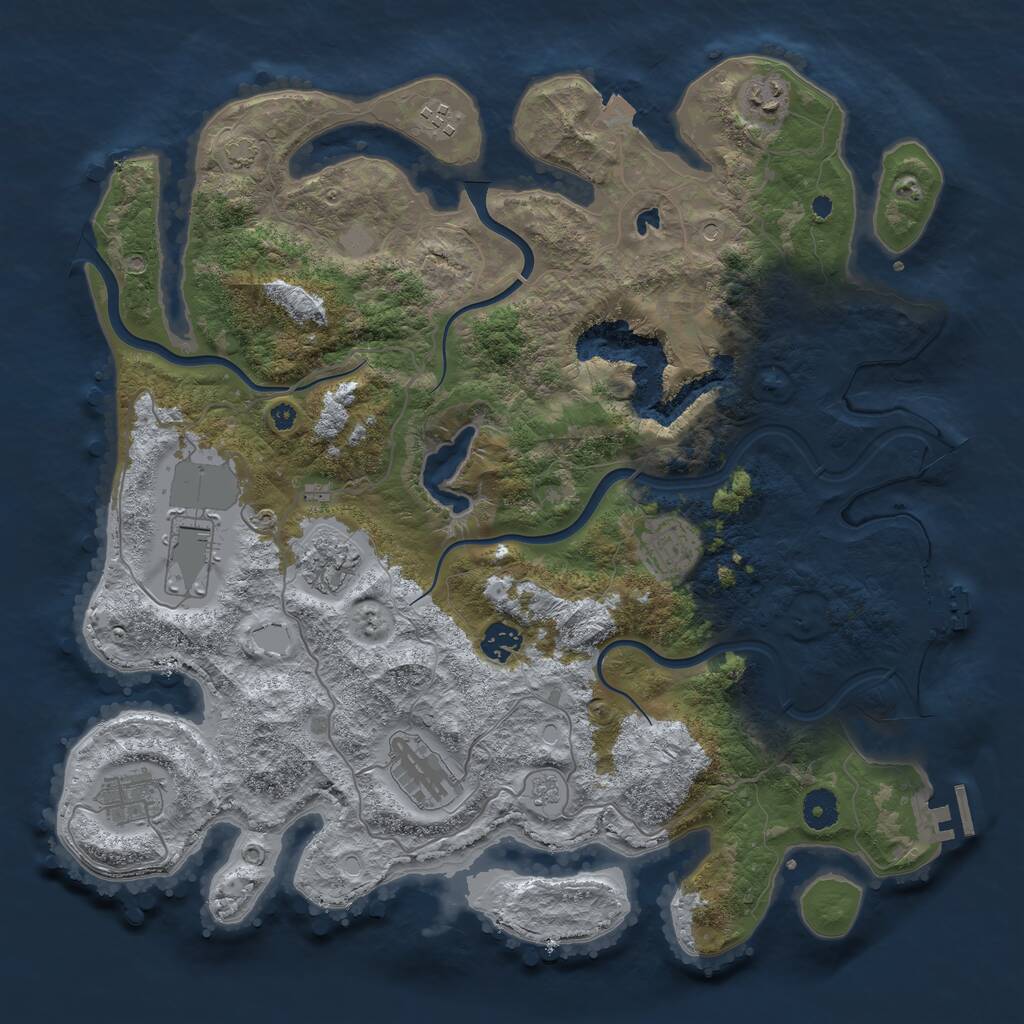 Rust Map: Procedural Map, Size: 4000, Seed: 217075026, 14 Monuments