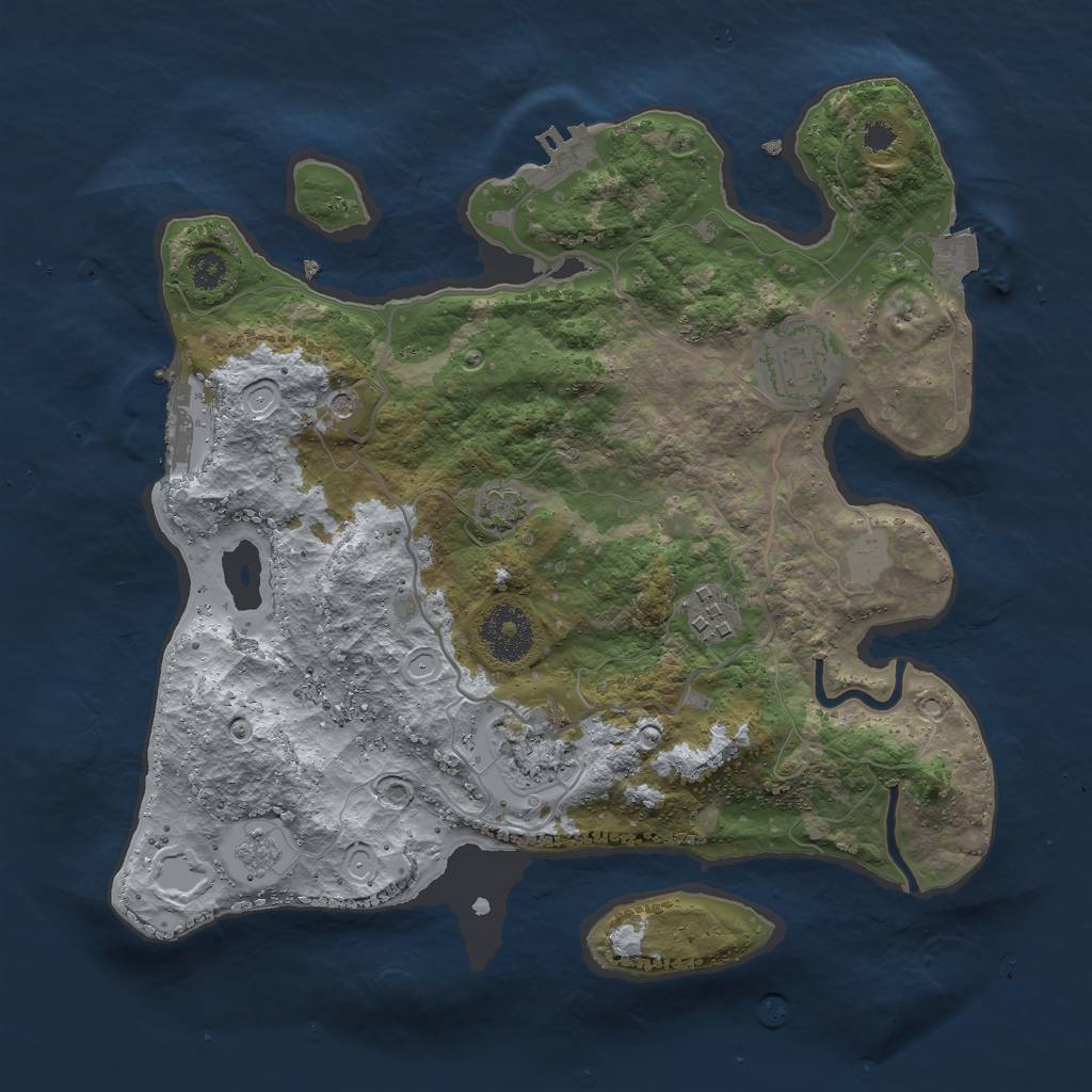 Rust Map: Procedural Map, Size: 3000, Seed: 15447, 11 Monuments