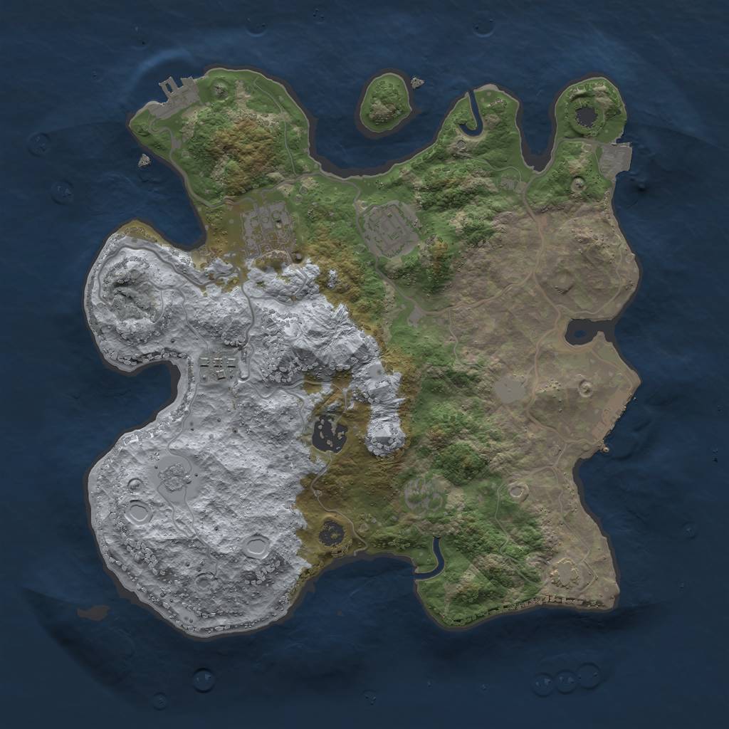 Rust Map: Procedural Map, Size: 3000, Seed: 17529, 11 Monuments