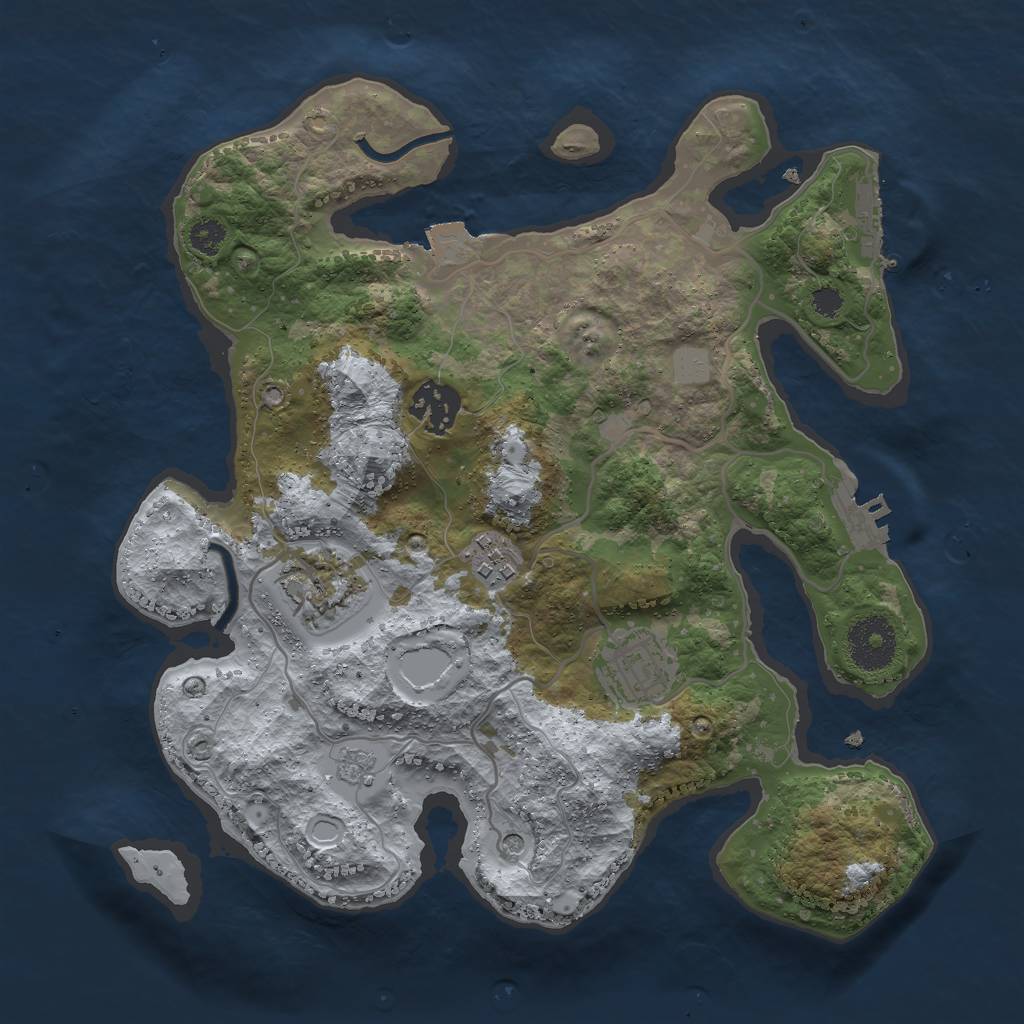 Rust Map: Procedural Map, Size: 3000, Seed: 44551, 11 Monuments
