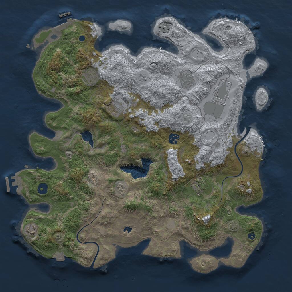 Rust Map: Procedural Map, Size: 4000, Seed: 15240589, 14 Monuments