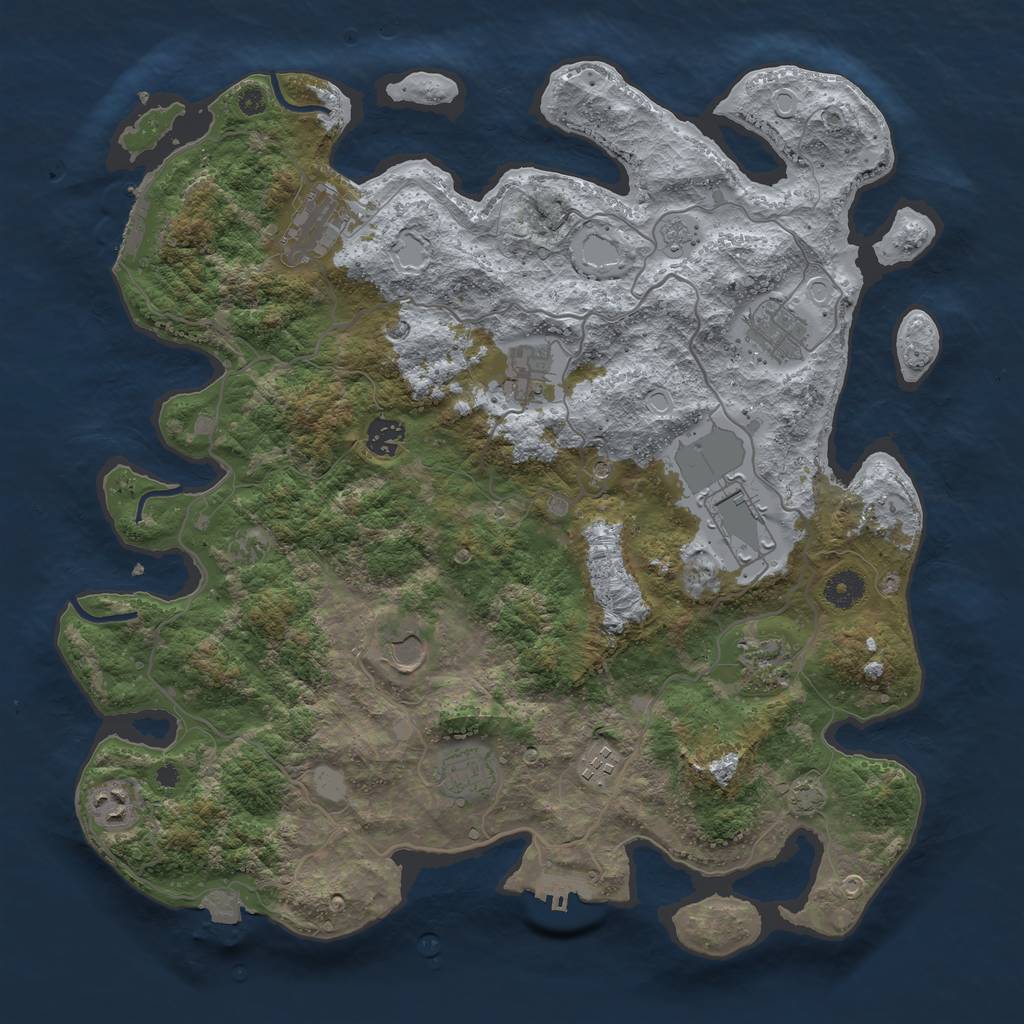 Rust Map: Procedural Map, Size: 4000, Seed: 15240589, 18 Monuments