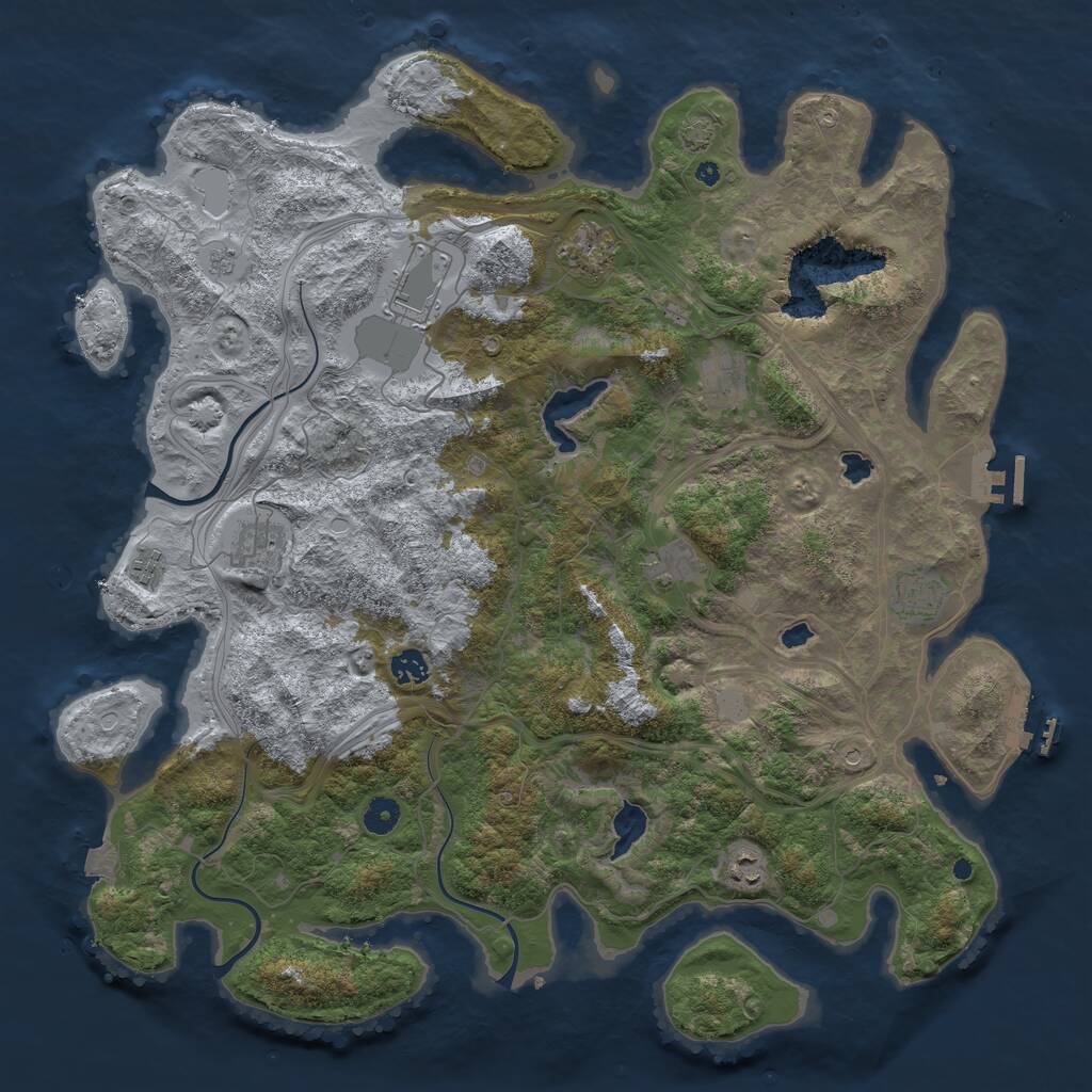 Rust Map: Procedural Map, Size: 4500, Seed: 138735187, 15 Monuments