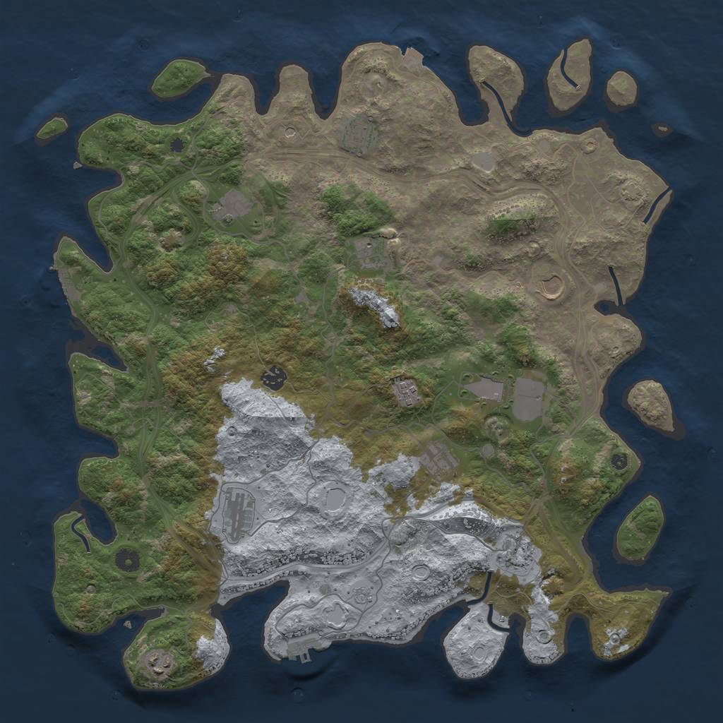 Rust Map: Procedural Map, Size: 4500, Seed: 946818801, 19 Monuments