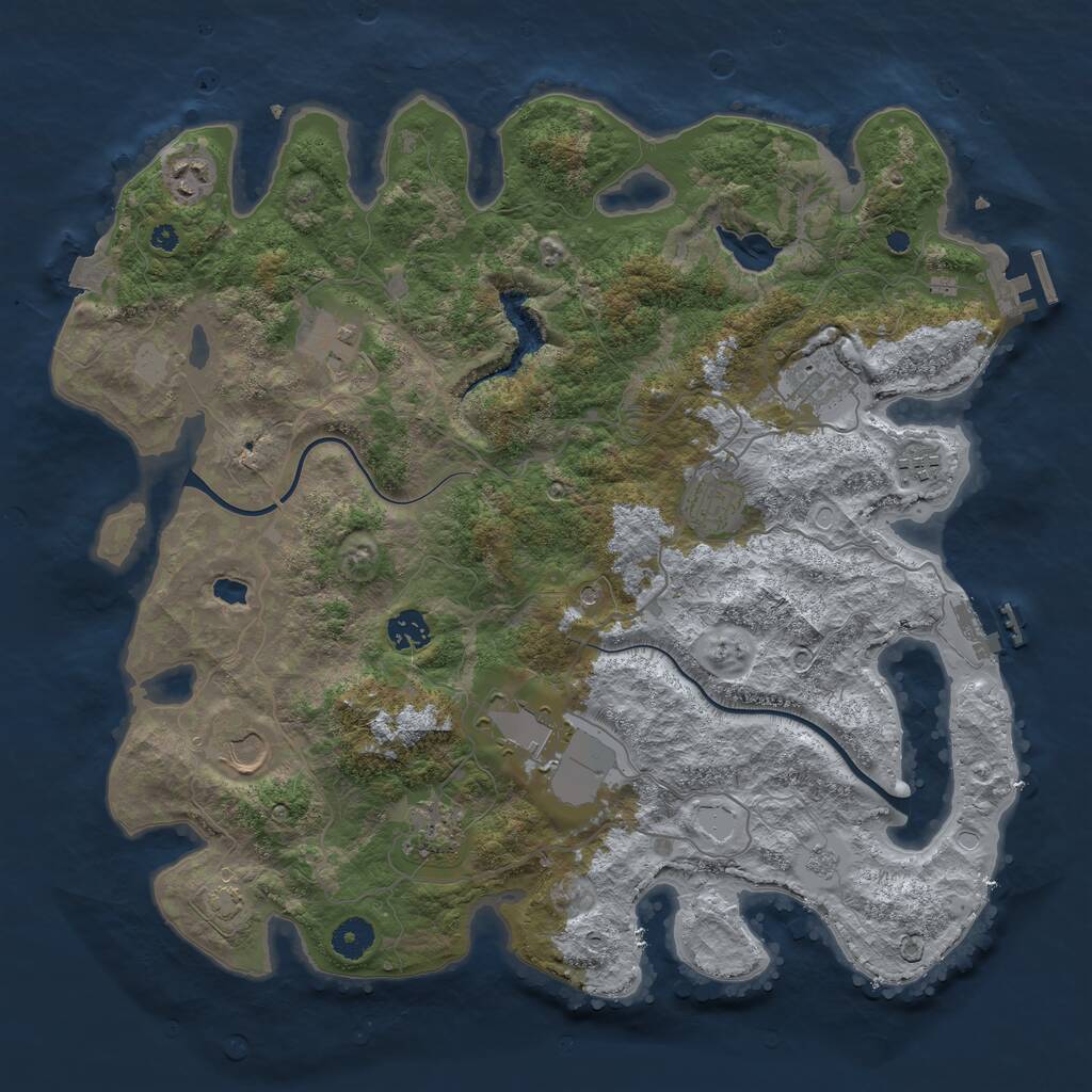 Rust Map: Procedural Map, Size: 4000, Seed: 292342434, 15 Monuments