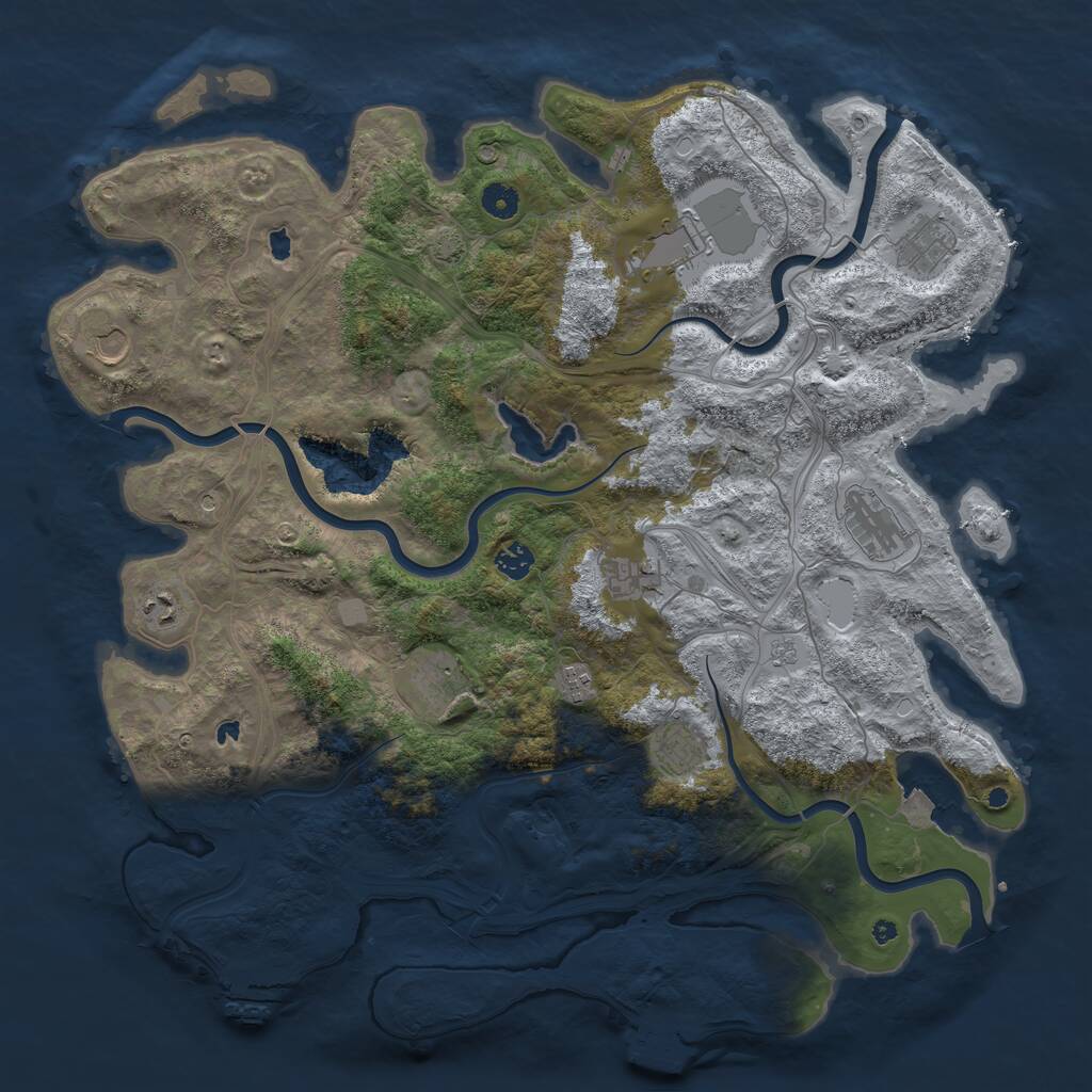 Rust Map: Procedural Map, Size: 4500, Seed: 306280588, 16 Monuments