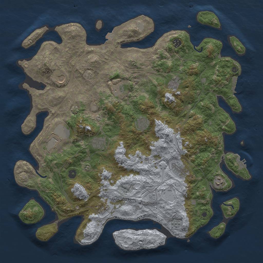 Rust Map: Procedural Map, Size: 4500, Seed: 359075882, 19 Monuments