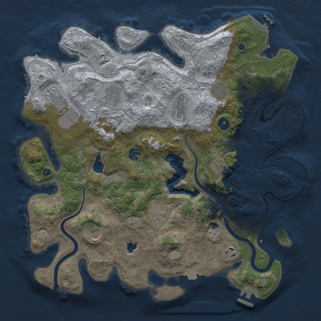 Rust Map: Procedural Map, Size: 4000, Seed: 1449309036, 16 Monuments