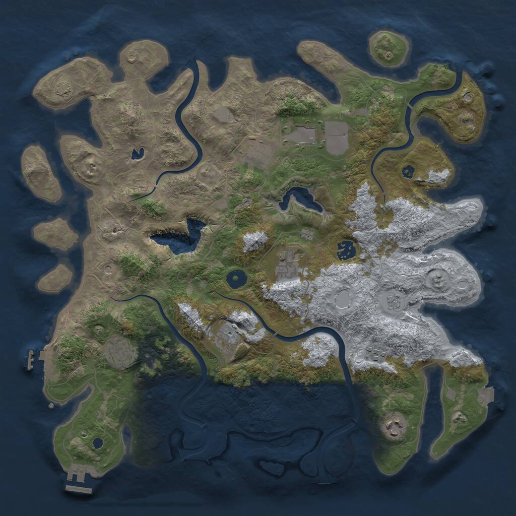 Rust Map: Procedural Map, Size: 4000, Seed: 730944874, 14 Monuments