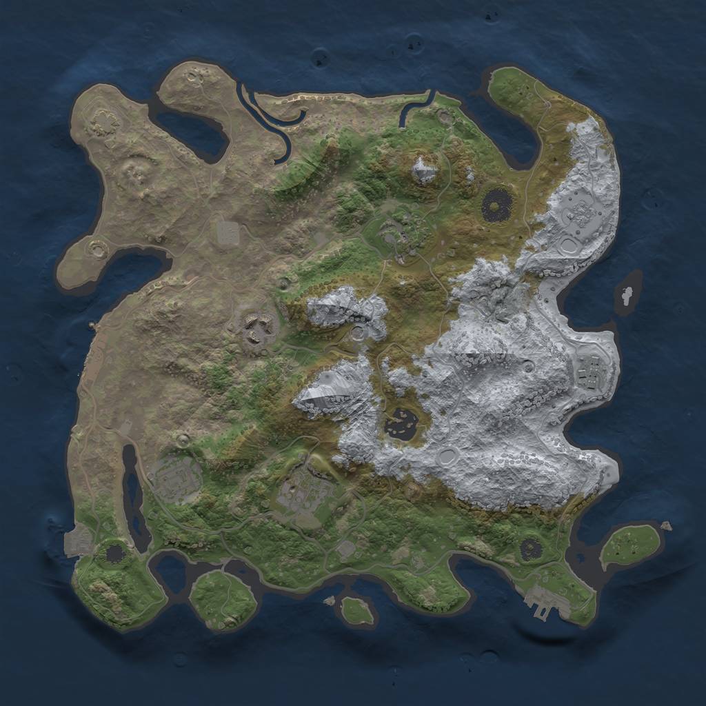 Rust Map: Procedural Map, Size: 3250, Seed: 5689679, 14 Monuments