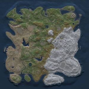 Thumbnail Rust Map: Procedural Map, Size: 4250, Seed: 551453596, 16 Monuments