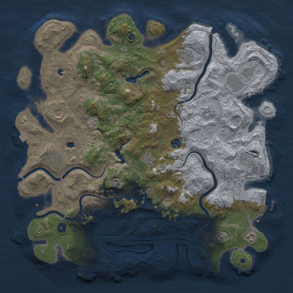 Rust Map: Procedural Map, Size: 4500, Seed: 10630416, 16 Monuments