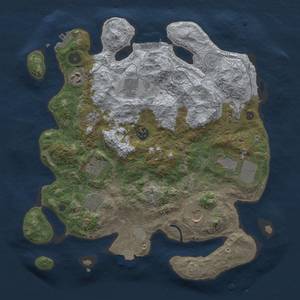 Thumbnail Rust Map: Procedural Map, Size: 3650, Seed: 194294177, 17 Monuments