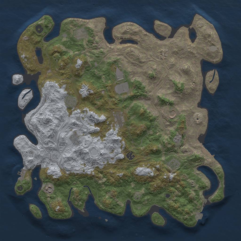 Rust Map: Procedural Map, Size: 4500, Seed: 428235580, 19 Monuments