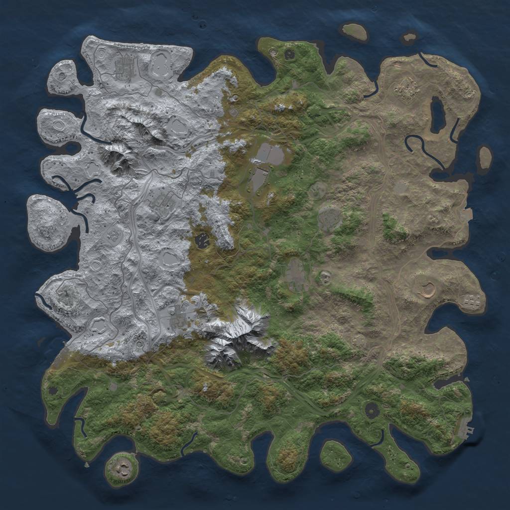 Rust Map: Procedural Map, Size: 5000, Seed: 279343563, 19 Monuments