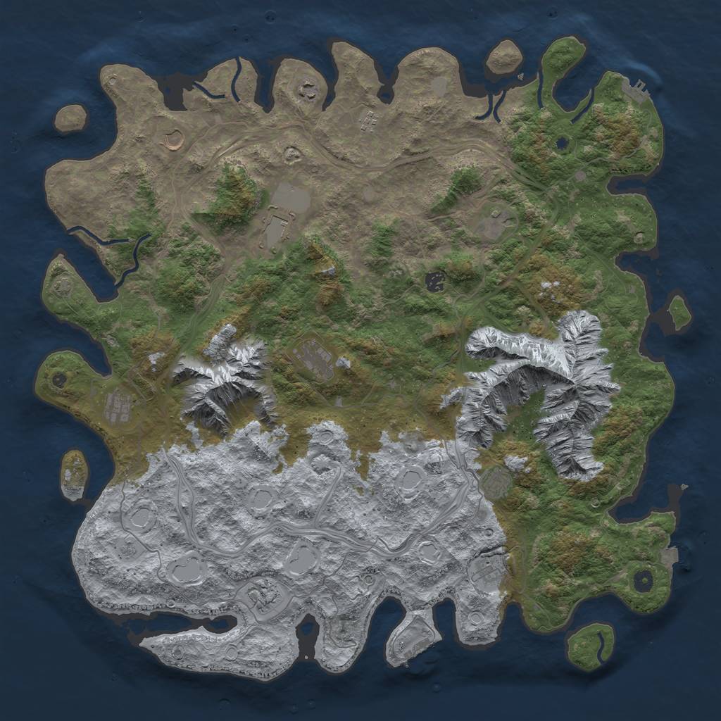Rust Map: Procedural Map, Size: 5250, Seed: 83465249, 19 Monuments