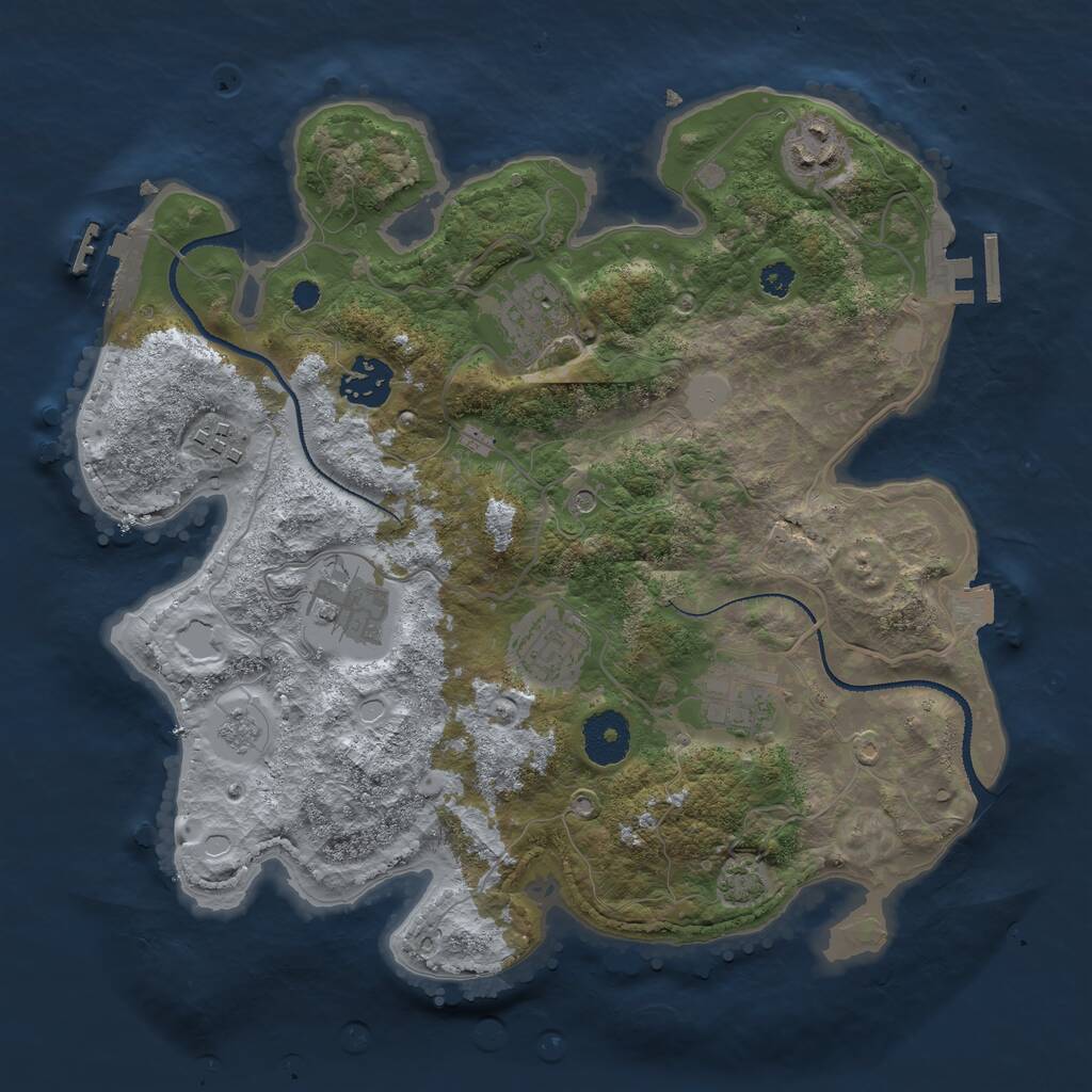 Rust Map: Procedural Map, Size: 3200, Seed: 334, 13 Monuments