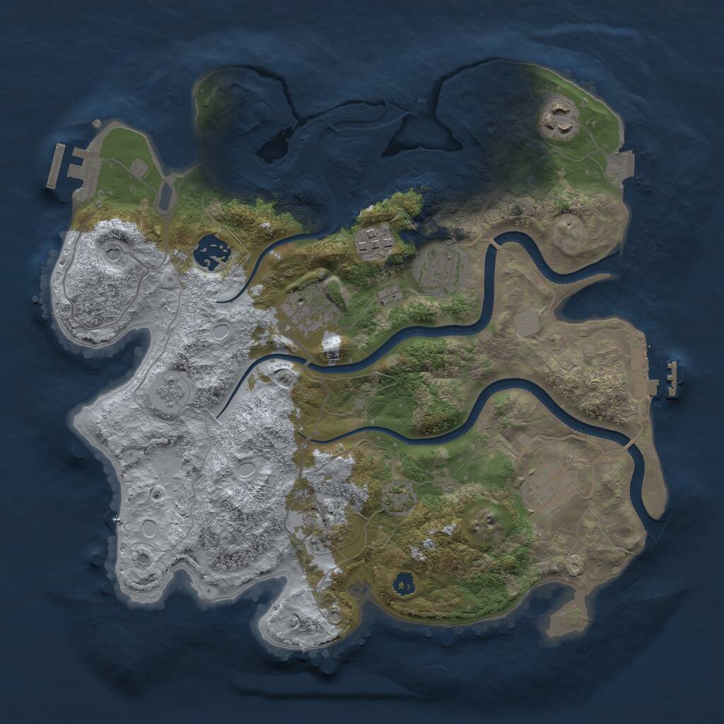 Rust Map: Procedural Map, Size: 3200, Seed: 334, 13 Monuments