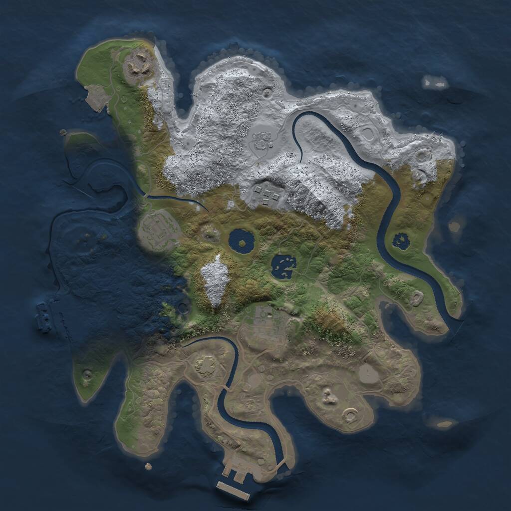 Rust Map: Procedural Map, Size: 3000, Seed: 11337, 11 Monuments