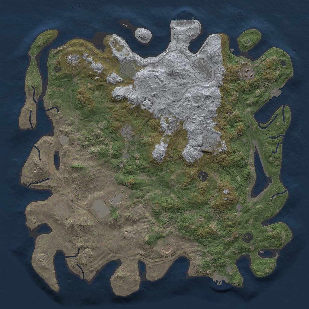 Rust Map: Procedural Map, Size: 4500, Seed: 317945260, 19 Monuments