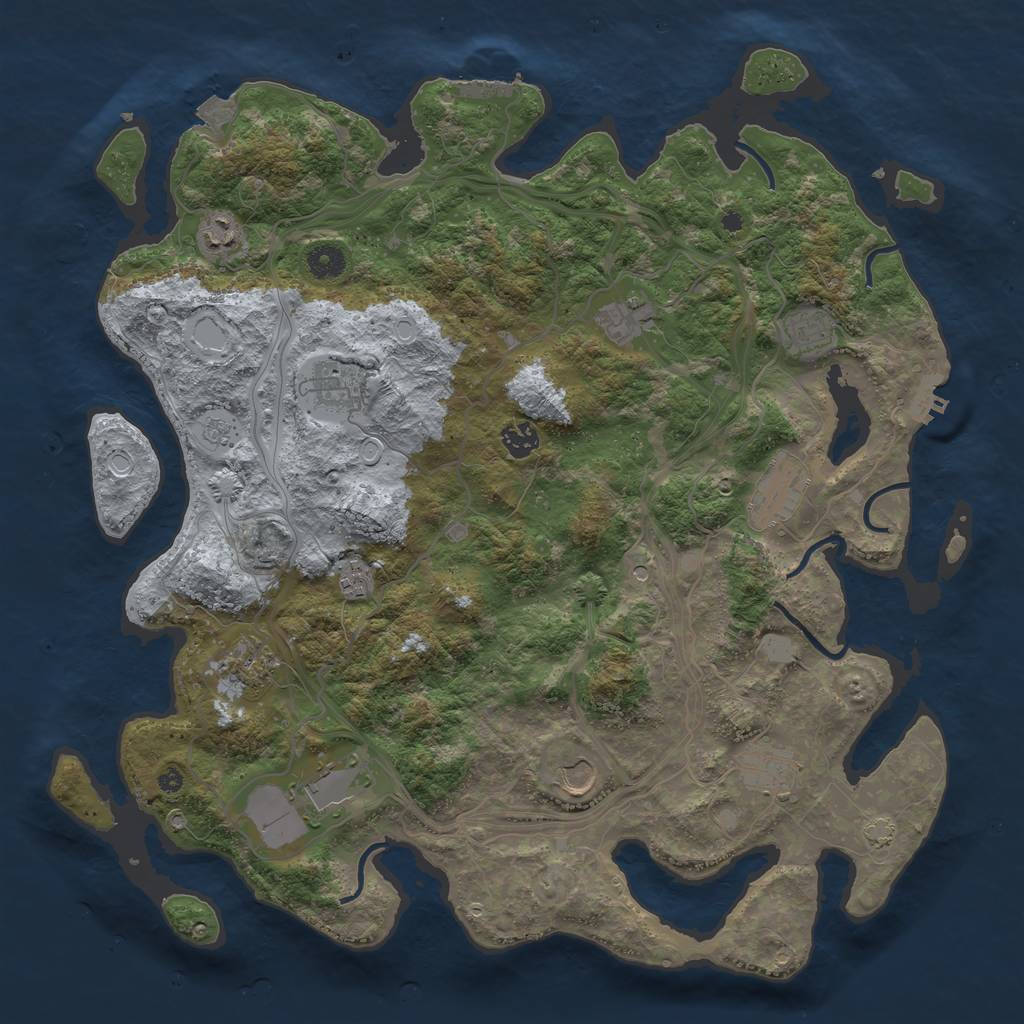 Rust Map: Procedural Map, Size: 4250, Seed: 1362178182, 19 Monuments