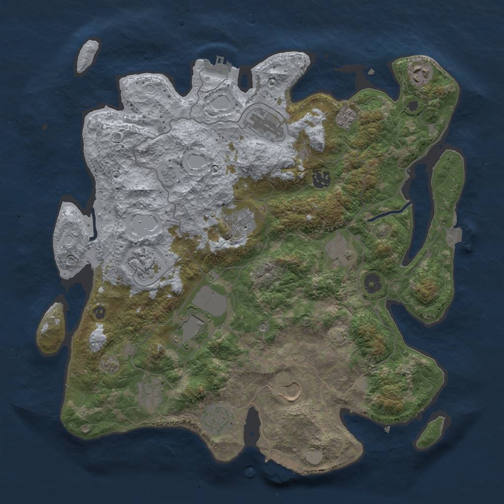 Rust Map: Procedural Map, Size: 4000, Seed: 408953780, 19 Monuments