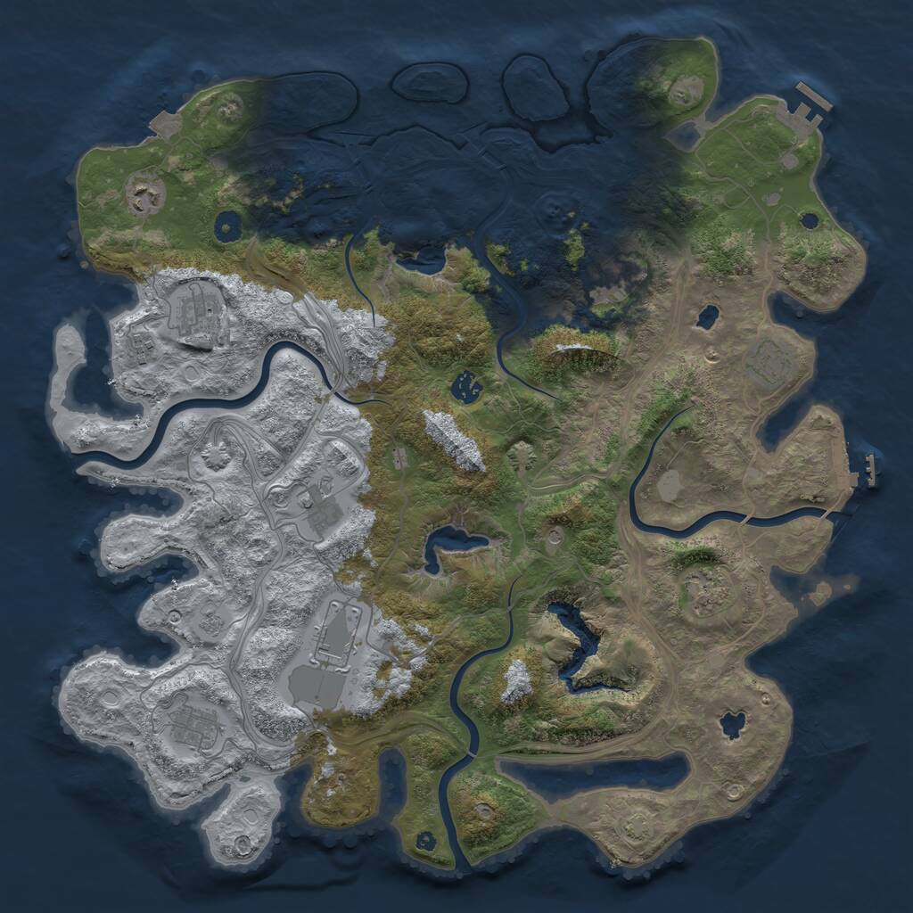 Rust Map: Procedural Map, Size: 4500, Seed: 615931318, 16 Monuments