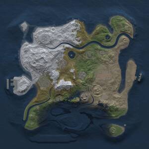 Thumbnail Rust Map: Procedural Map, Size: 3000, Seed: 28014, 11 Monuments