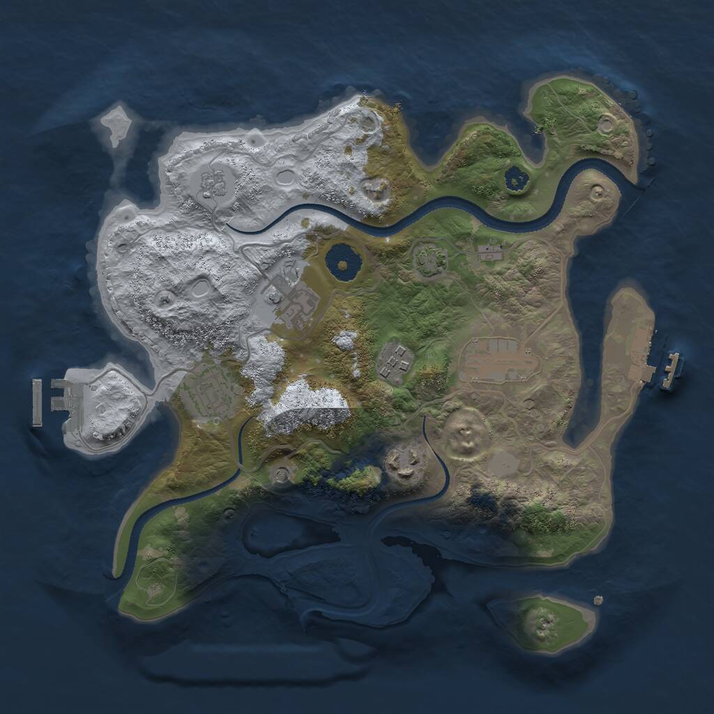 Rust Map: Procedural Map, Size: 3000, Seed: 28014, 11 Monuments
