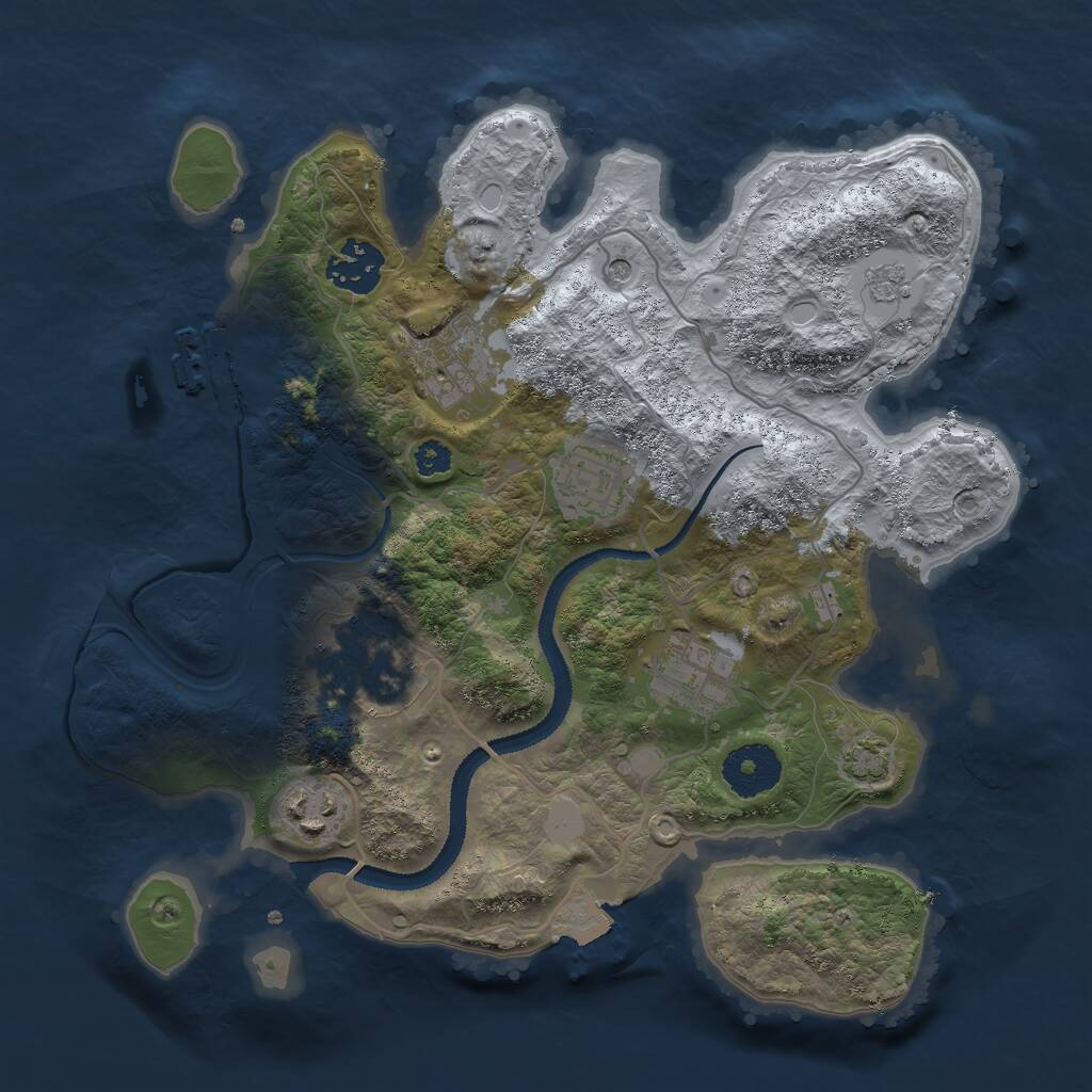 Rust Map: Procedural Map, Size: 3000, Seed: 754855306, 11 Monuments