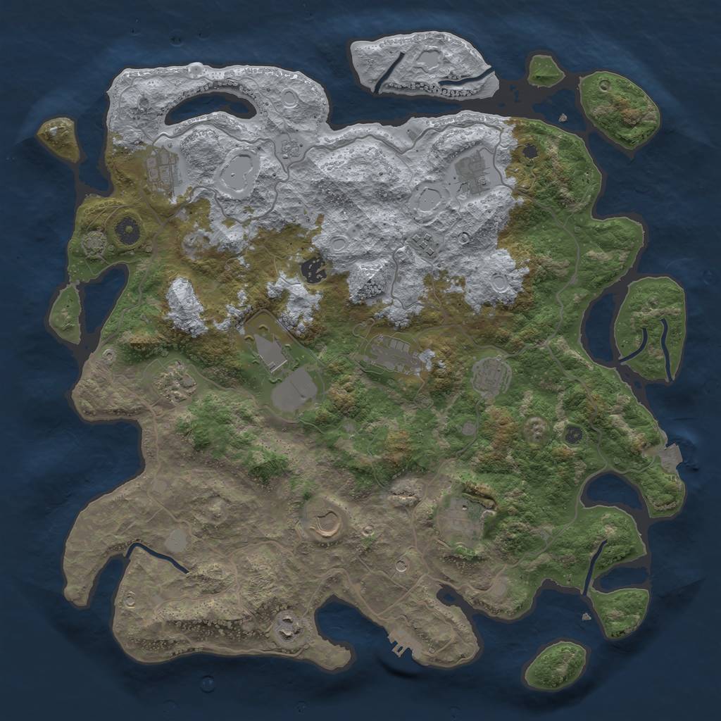 Rust Map: Procedural Map, Size: 4200, Seed: 96029718, 18 Monuments