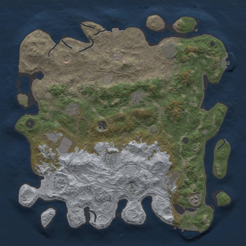 Rust Map: Procedural Map, Size: 4250, Seed: 829485033, 19 Monuments