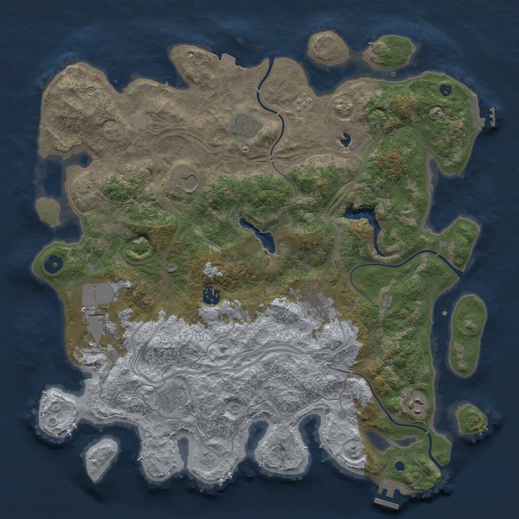 Rust Map: Procedural Map, Size: 4250, Seed: 829485033, 14 Monuments