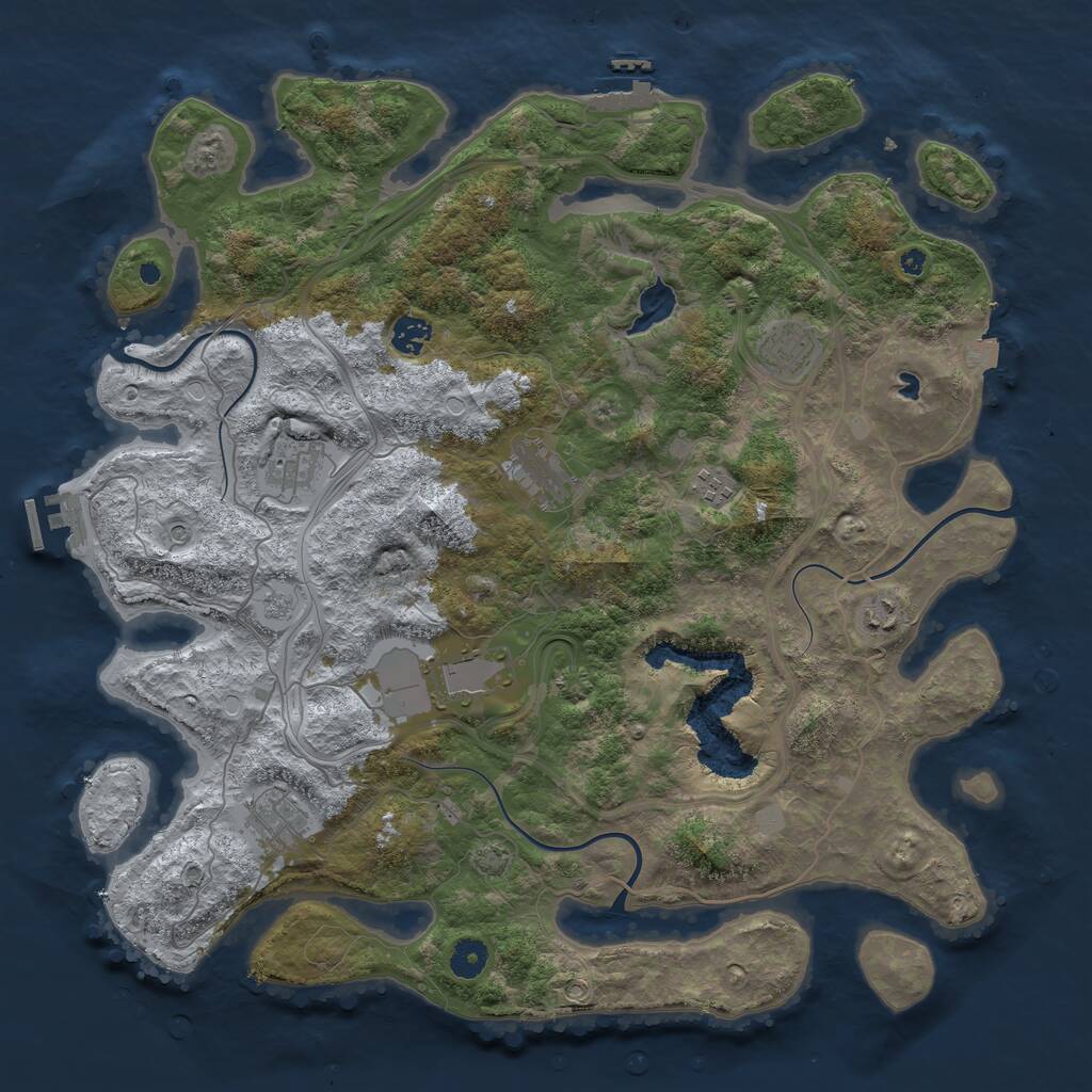 Rust Map: Procedural Map, Size: 4250, Seed: 1183056742, 14 Monuments