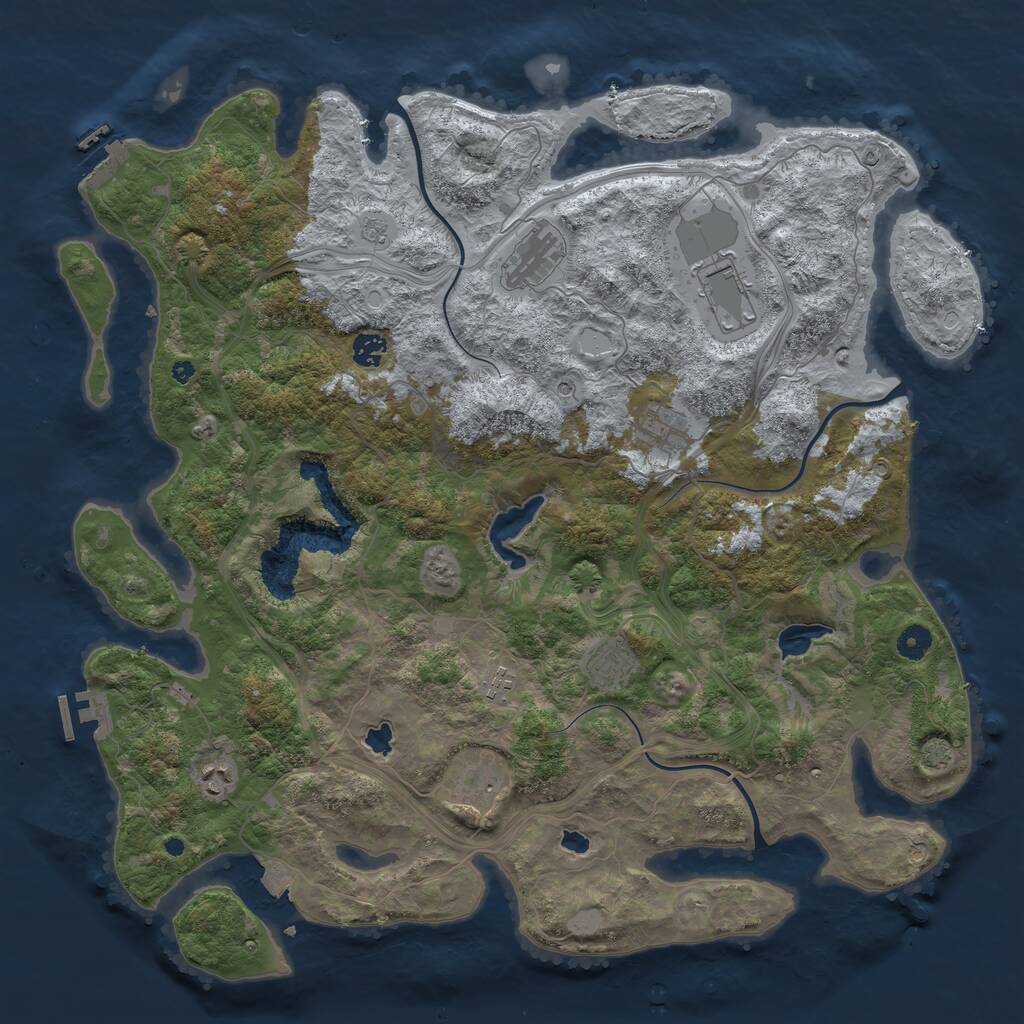 Rust Map: Procedural Map, Size: 4500, Seed: 925434433, 14 Monuments