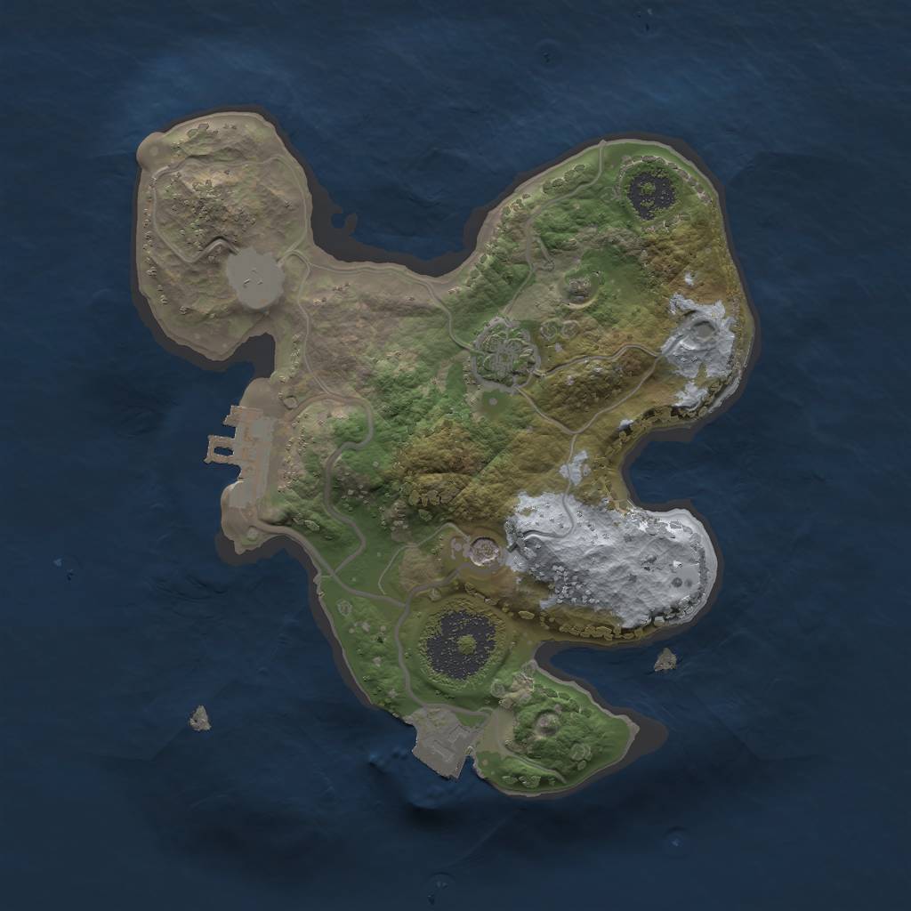 Rust Map: Procedural Map, Size: 2000, Seed: 1540, 6 Monuments